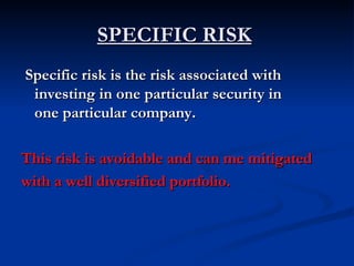Risk and return | PPT