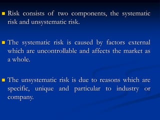 Risk and return | PPT