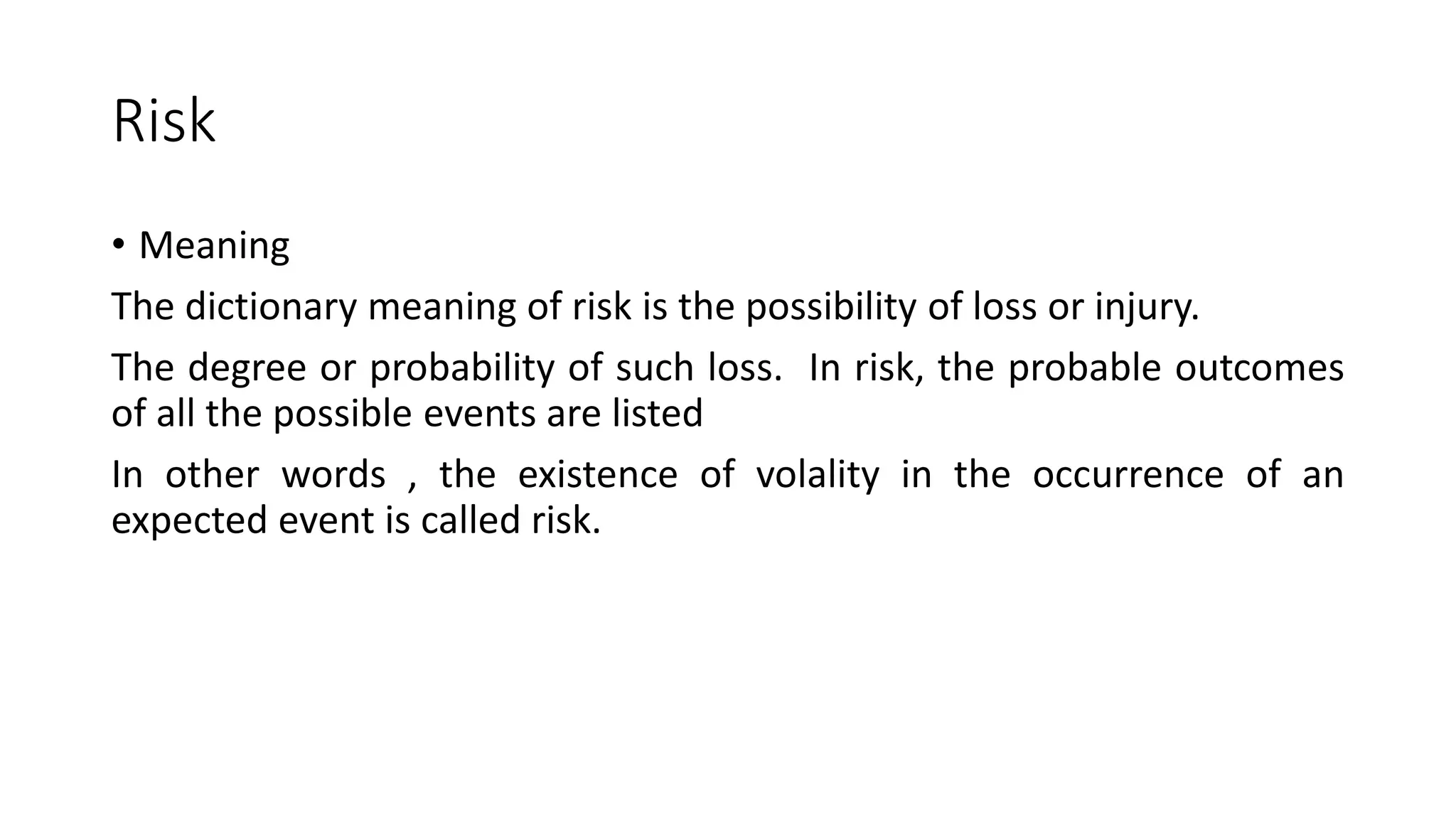 Risk and types of risk measurement of risk | PPTX