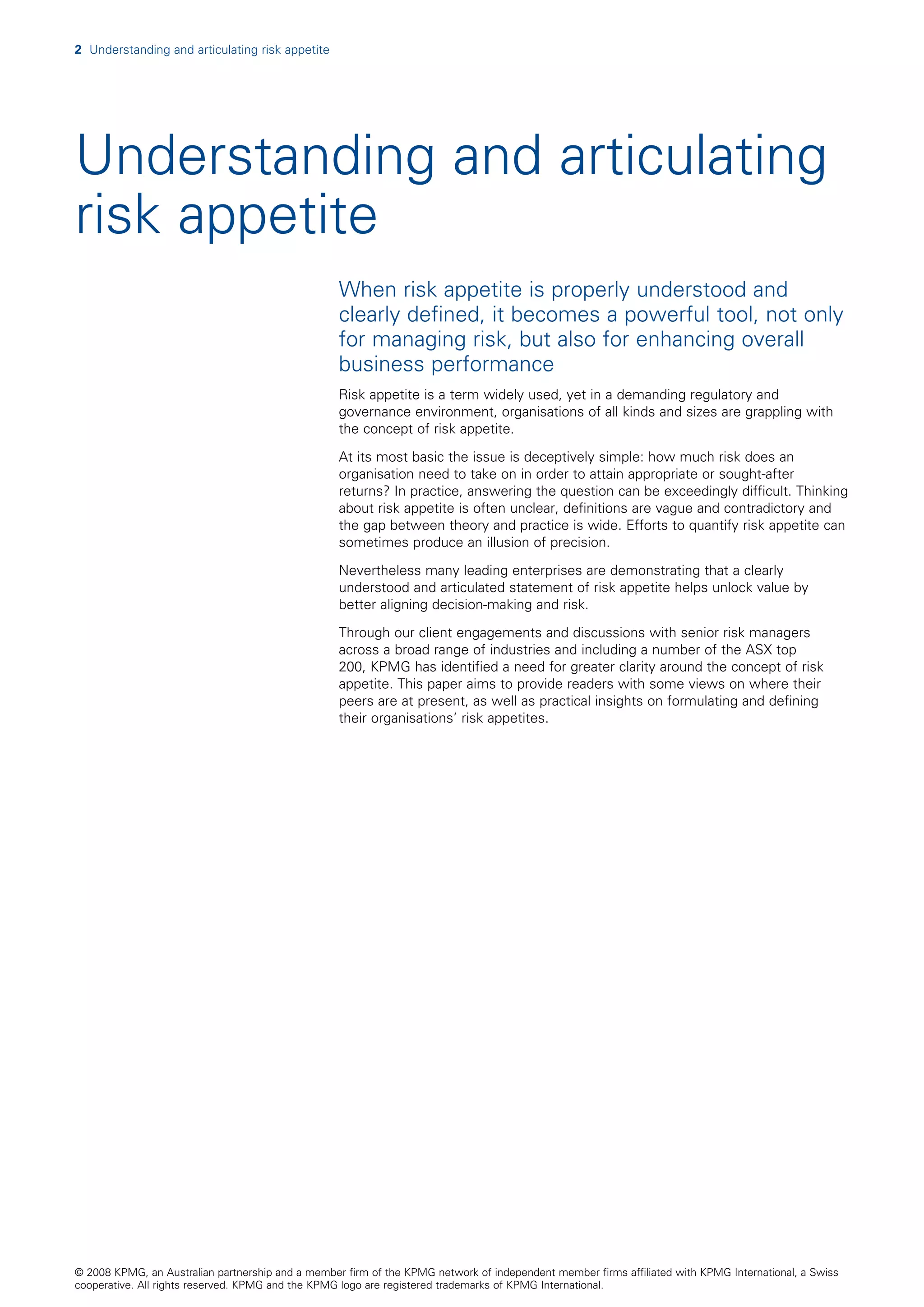 Risk Appetite | PDF
