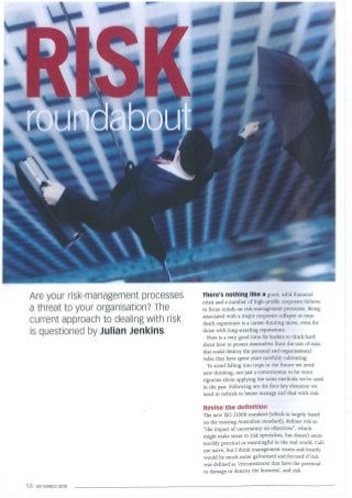 Risk article, management today, mar 2010