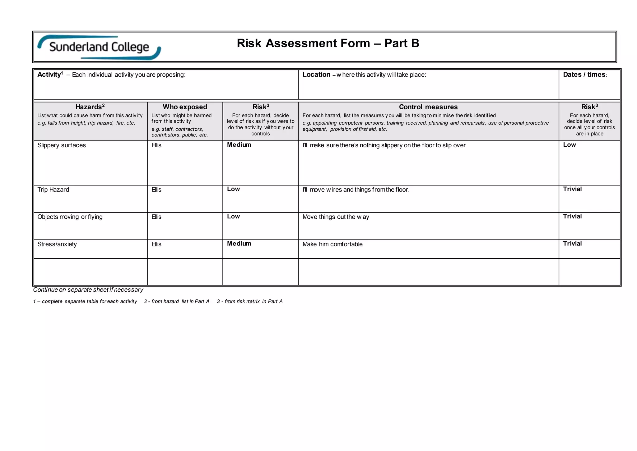 Risk assesment | DOCX