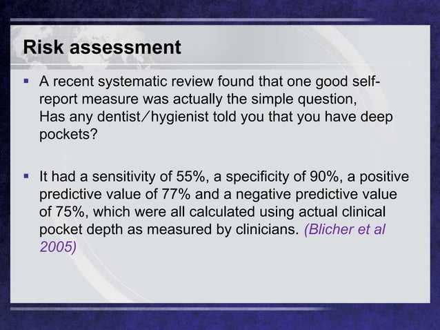 Risk assessment in periodontology | PPTX