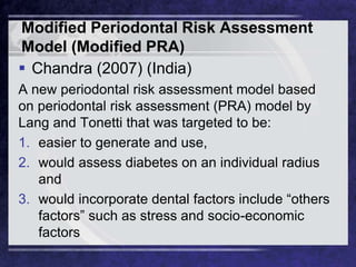 Pra Internal Model Risks Risk assessment in periodontology | PPTX