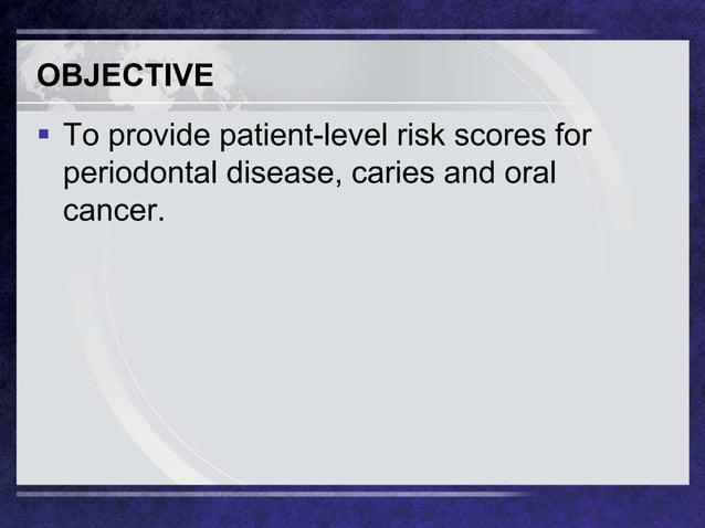 Risk assessment in periodontology | PPTX