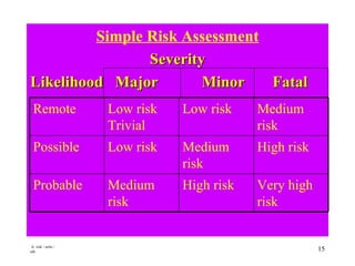 Minor Risk Example Risk Assessment | PPT