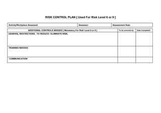 Risk assessment | DOC