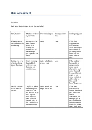 Risk assessment | DOCX