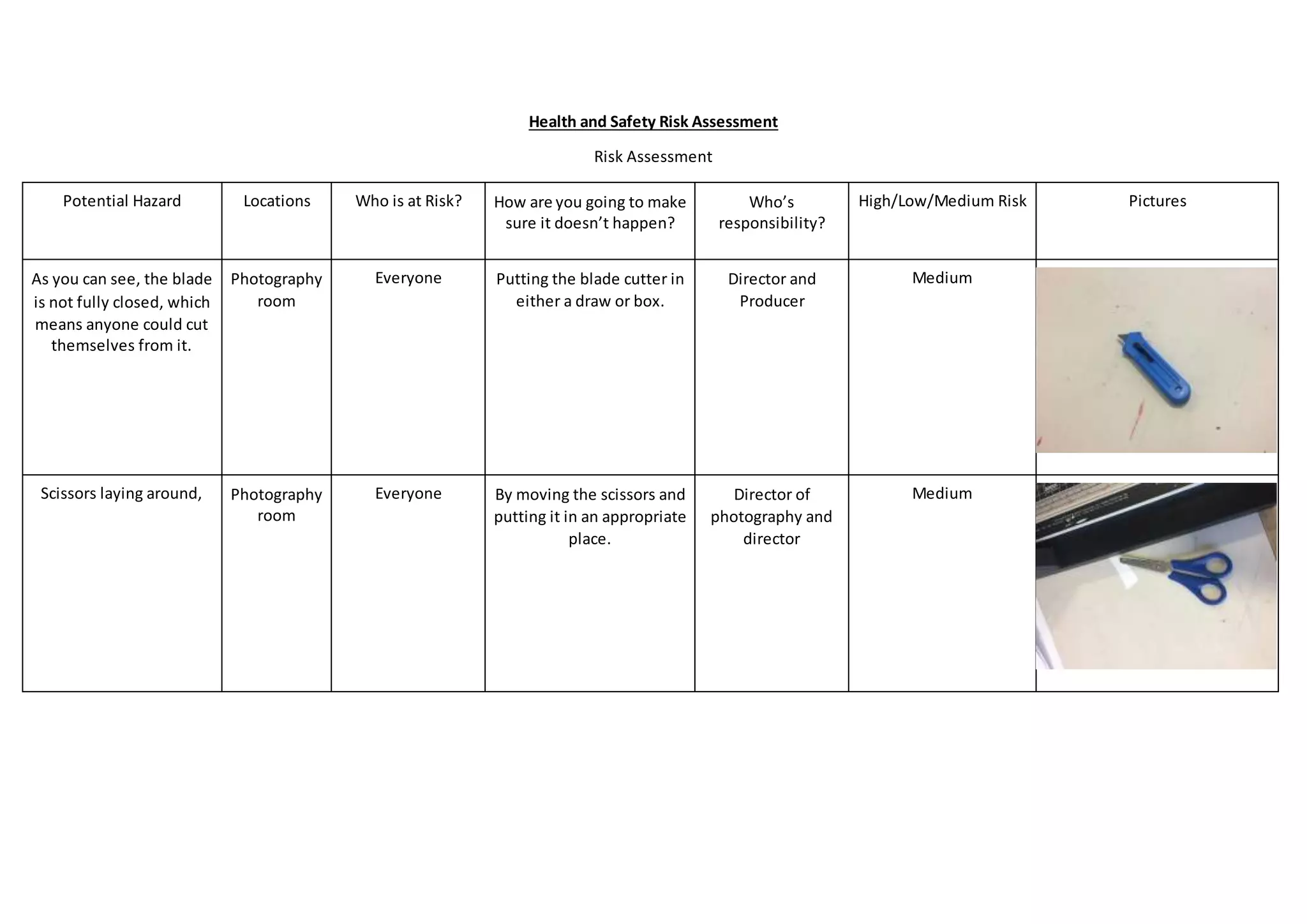 Risk assessment | DOCX