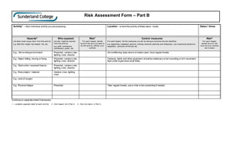 Electric Razor Risk Assessment Risk assessment Barbering | DOCX