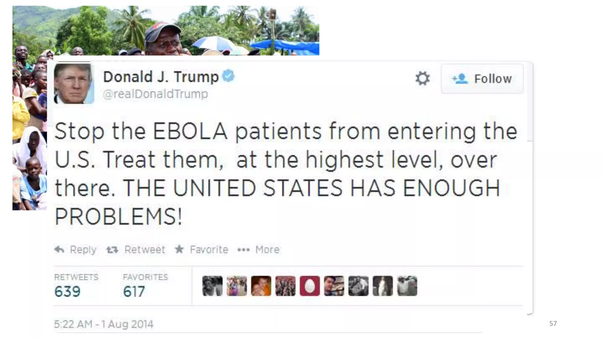 Social mobilization is a process that
engages and motivates a wide range of
partners and allies at national and local
levels to raise awareness of and demand
for a particular development objective
through dialogue
- UNICEF
57
 
