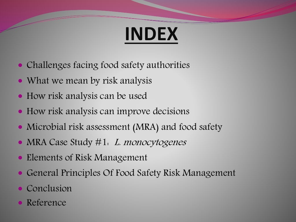 examples of risk factors in food for primary one