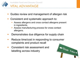 Risk Assessment and Management Strategies for Food Allergens | PDF