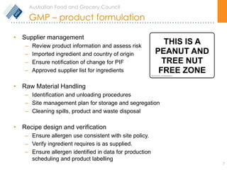 Ingredient Risk Management Risk Assessment and Management Strategies for Food Allergens | PDF