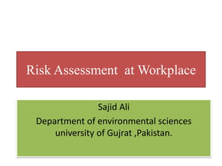 Risk assessment at workplace | PPTX