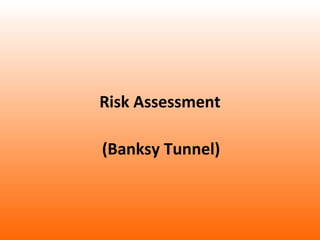 Risk Assessment

(Banksy Tunnel)
 