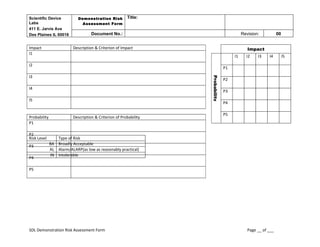 Risk Assessment Demo Page | DOC