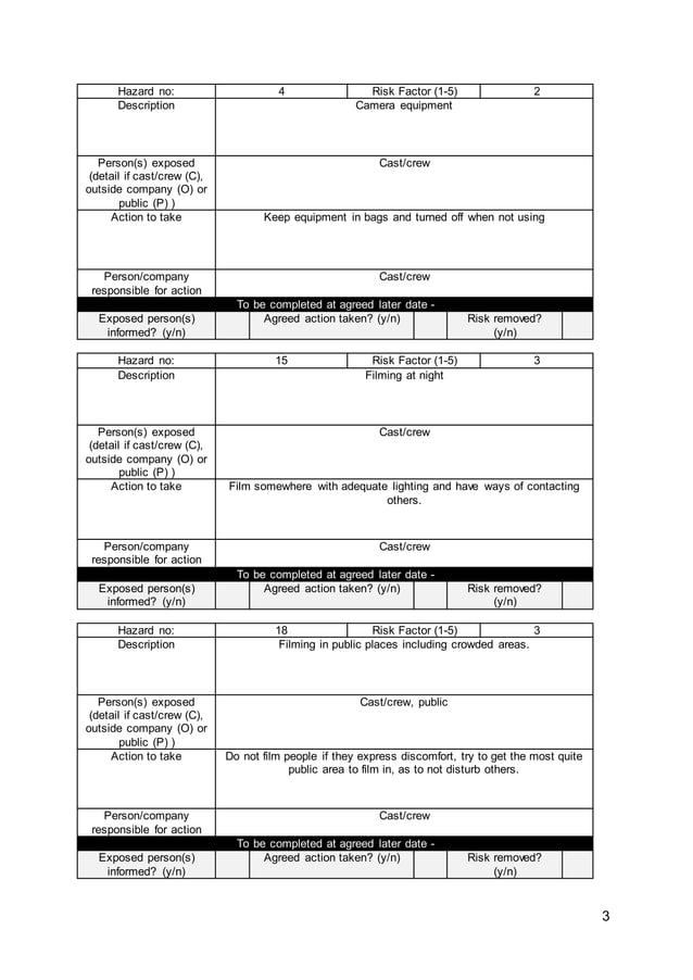 Risk Assessment Form | PDF