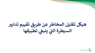 ‫ت‬ ‫تقييم‬ ‫طريق‬ ‫عن‬‫المخاطر‬ ‫تقليل‬ ‫هيكل‬
‫دابب‬
‫تطبيقها‬ ‫ي‬
‫ينبغ‬ ‫ي‬
‫ر‬
‫الت‬ ‫السيطرة‬
 