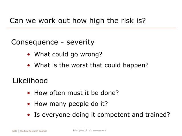 Risk assessment presentation 1 | PPT | Medical Health