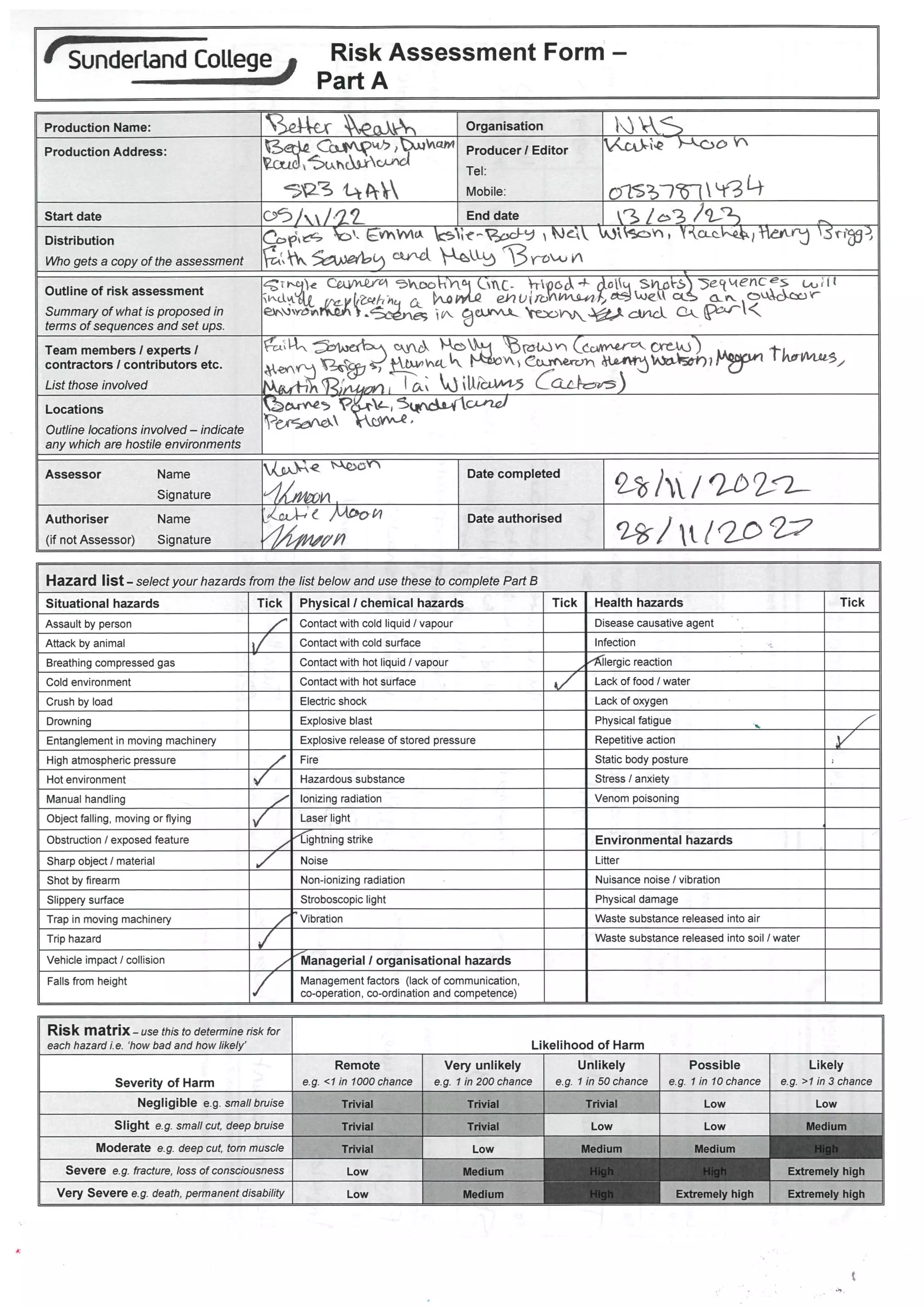 Risk Assessments | PDF