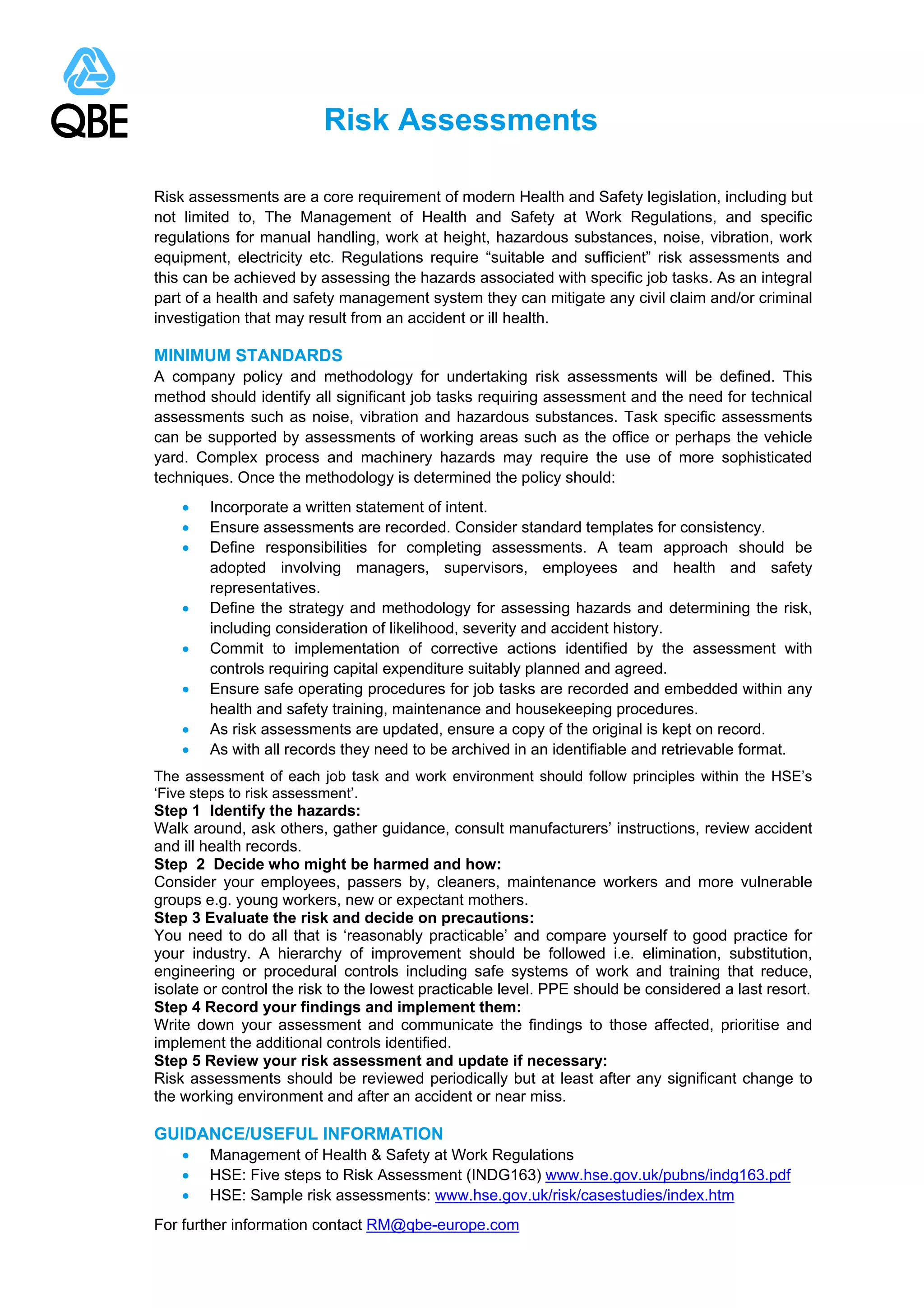 Embedded Risk Assessment Risk Assessments Qeb Standards 19 | PDF
