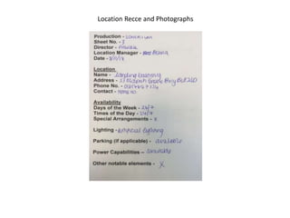Location Racce Risk Assessments and Location Recces | PPTX