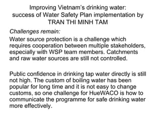 Risk assessment as a tool to improve water quality and the role of institutions of higher education