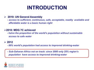 Risk assessment as a tool to improve water quality and the role of institutions of higher education
