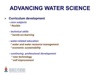 Risk assessment as a tool to improve water quality and the role of institutions of higher education