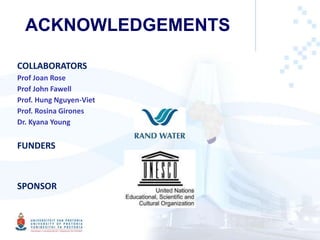 Risk assessment as a tool to improve water quality and the role of institutions of higher education