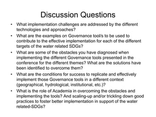 Risk assessment as a tool to improve water quality and the role of institutions of higher education