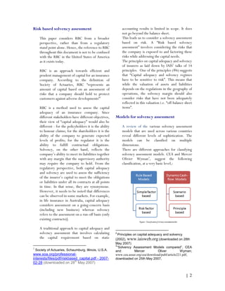 Risk based capital management preeti & warrier | PDF