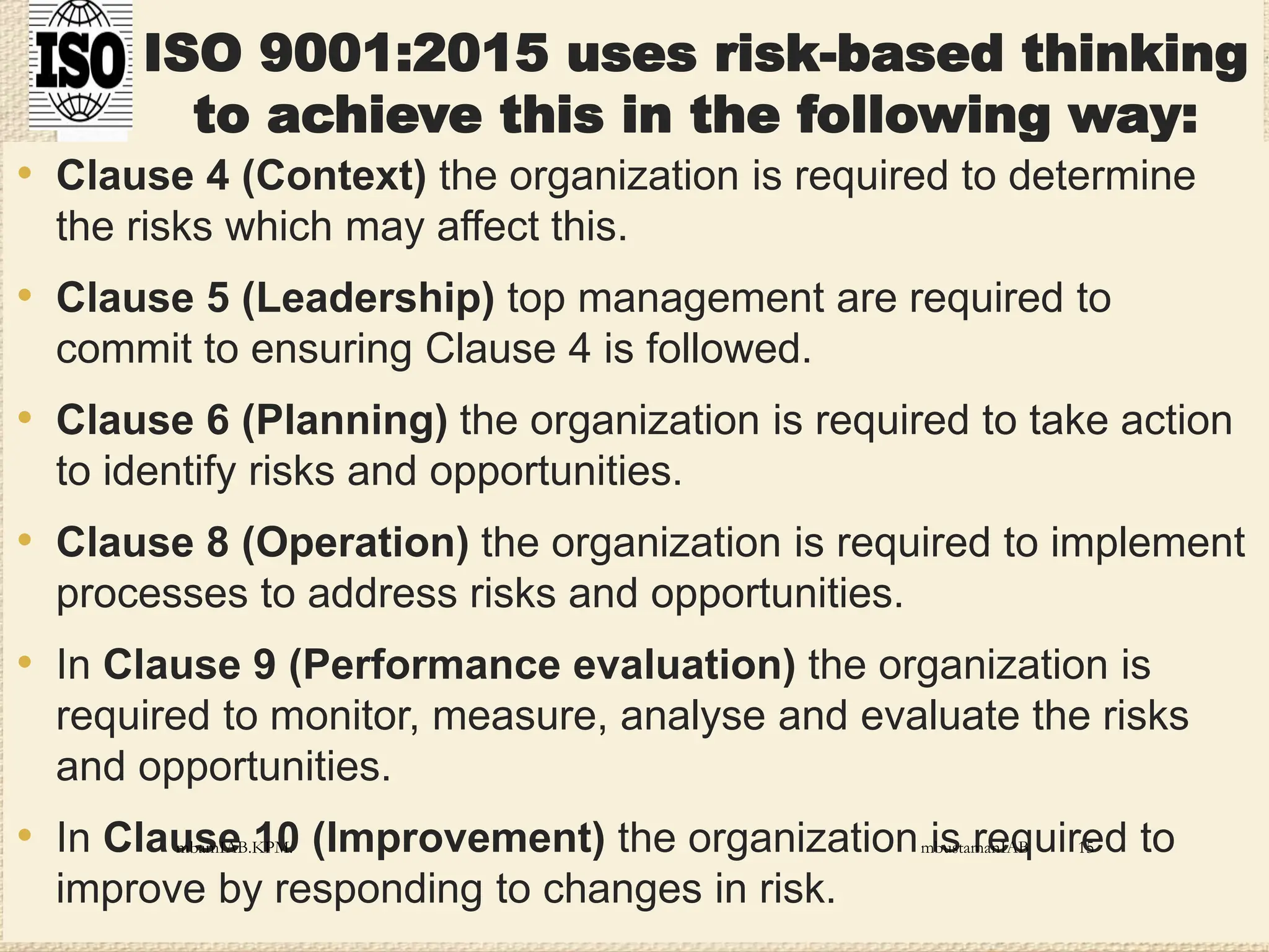 Iso Risk Based Thinking RISK BASED THINKING IN ISO 9001 2015.pptx