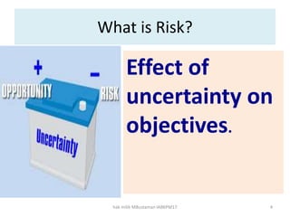 Objective Uncertainty Risk Risk based thinking in ms iso 9001 2015 | PPTX