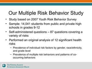 Multiple Risk Behaviors among Adolescents and Implications for ...