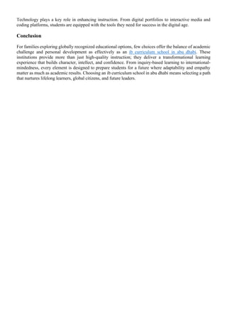 Unlocking Global Potential: Choosing the Right IB Curriculum School in ...