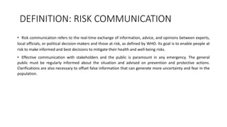 Defination Risk Communication RISK COMMUNICATION AND COMMUNITY ENGAGEMENT.pdf
