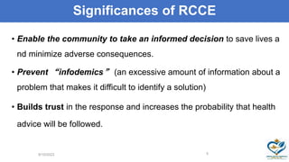 Risk Communication and Community Engagement in response to Cholera ...