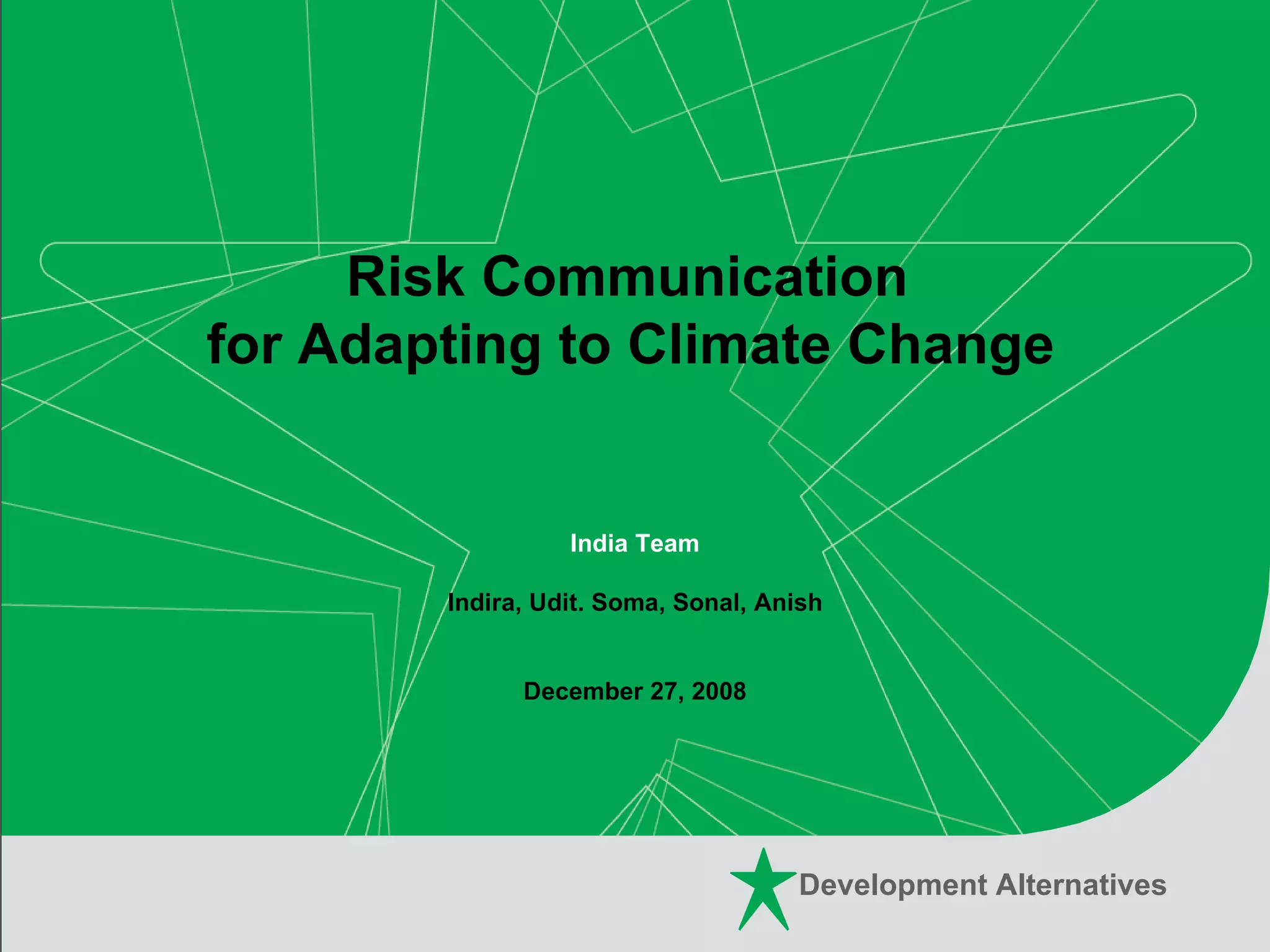 Risk Communication For Adapting To Climate Change | PPT