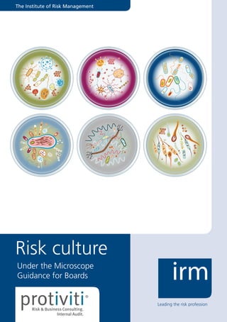 The Institute of Risk Management 
Risk culture 
Under the Microscope 
Guidance for Boards 
 