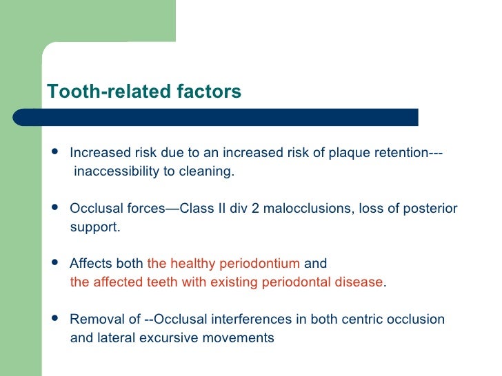 Risk factors in Periodontal Disease