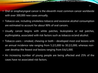 Risk factors and prevention strategies of oral cancer | PPTX