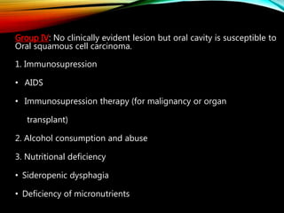 Risk factors and prevention strategies of oral cancer | PPTX