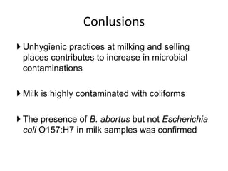 Determination of risk factors contributing to microbial contamination in milk and identification of presence of selected pathogenic bacteria along dairy value chain in Tanga