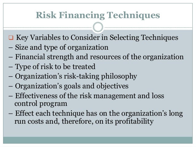 Risk financing