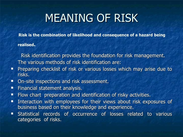 Risk identification