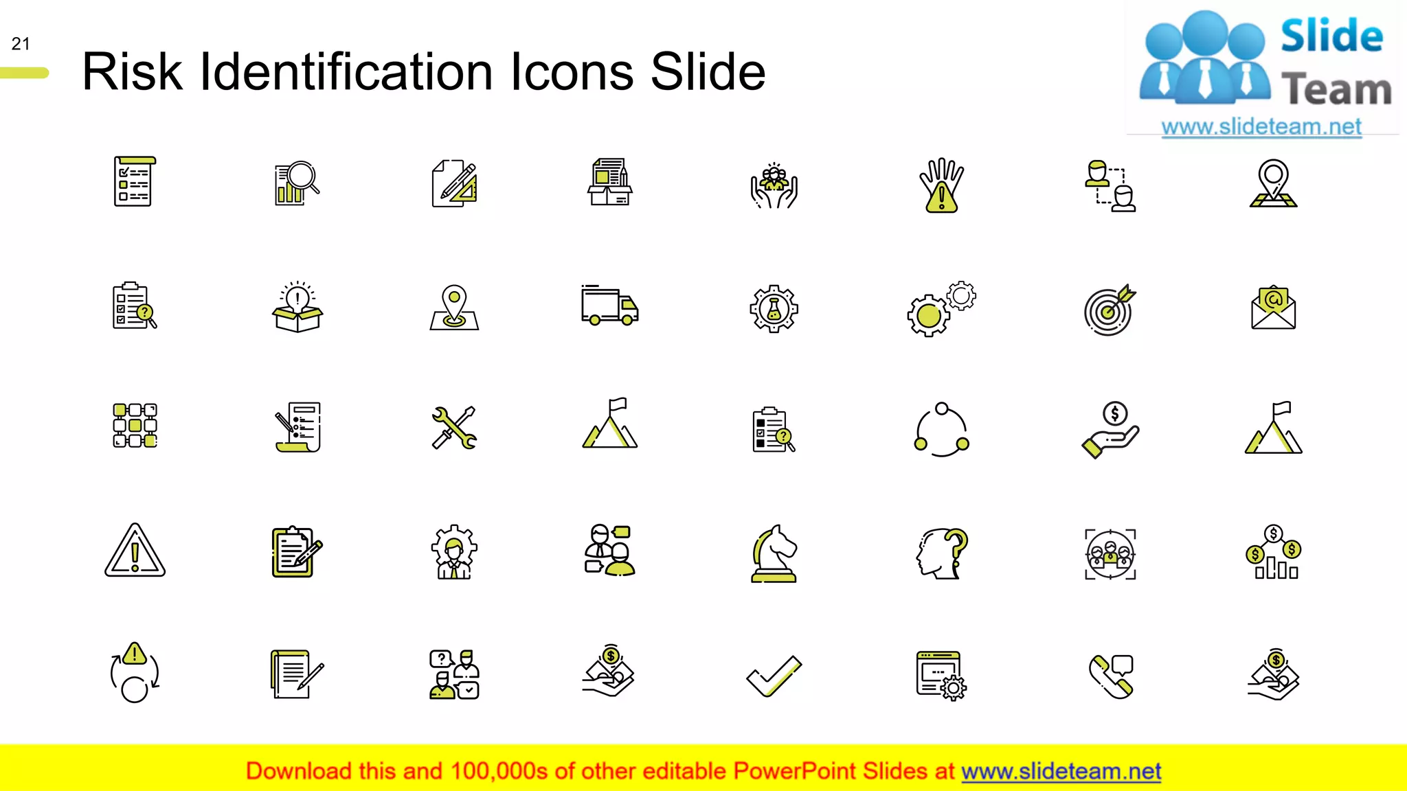Risk Identification Icons Slide
21
 