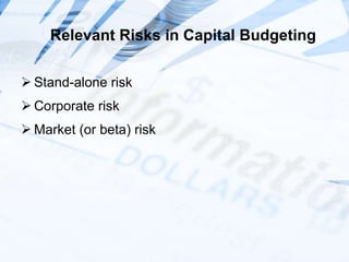 Risk In Capital Budgeting | PPT