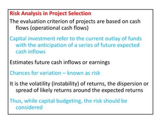 Risk in capital budgeting | PPTX